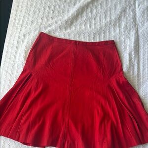 RED Valentino Vibrant pleaded Red Mini Skirt